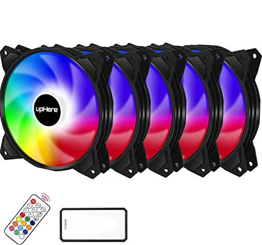 upHere Ventola da Telecomando Controllo RGB LED 120mm Case per PC,Ventola Silenziosa di qu...