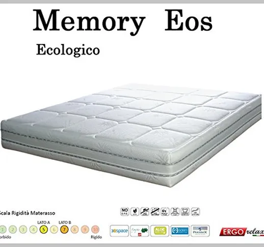 Ergorelax Materasso Memory Mod. Eos Sfoderabile in Aloe Altezza Cm. 22 singolo - 80 cm x 2...