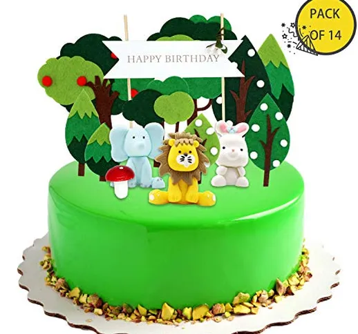 KiraKira Decorazioni Compleanno Jungle Party,Decorazioni Torta Compleanno, Compleanno re L...