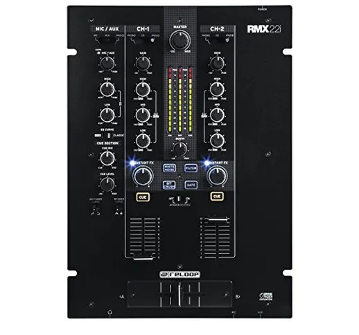 Reloop RMX-22i - Mixer digitale a 2 (+1) canali, 4 effetti sonori istantanei di colore per...