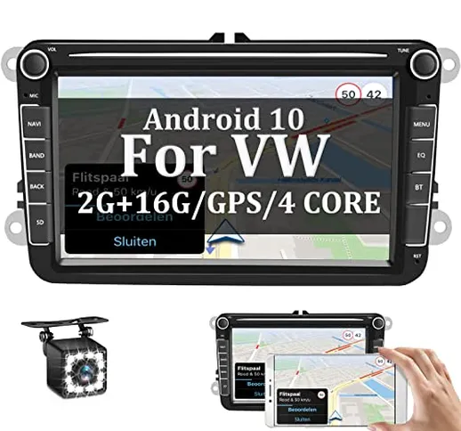 Android Autoradio 2 Din per VW 2G+16G GPS Camecho Autoradio Touch Screen 8 Pollici Autorad...
