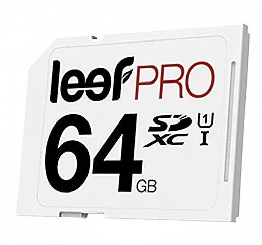 Leef SD XC 64GB Pro, con Adattatore SD, 300X, 45Mb/S, Classe 10, UHS-1, Ideali per Fotocam...