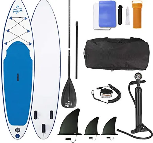 EASYmaxx Stand-Up Paddle Board 320 cm 'My privtae Beach' in qualità Premium | Compresa Bor...