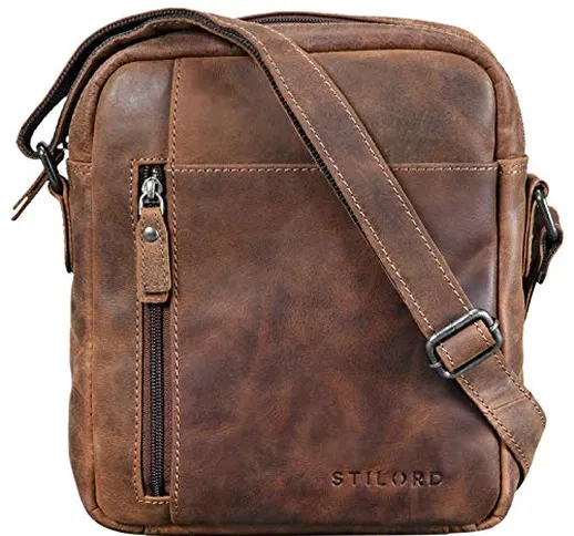 STILORD 'Quentin' Borsello in pelle Borsa uomo piccola vintage con tracolla per un Tablet...