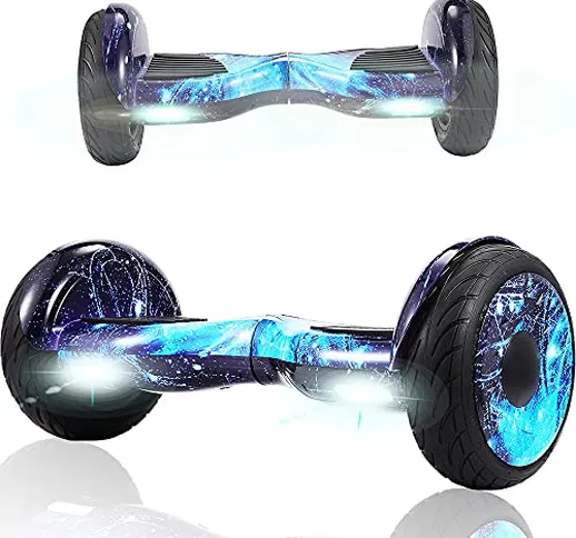 HappyBoard Hoverboard 10 Pollici Bluetooth Power 700W con Due Barre LED Monopattini elettr...