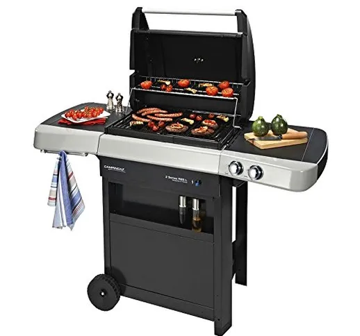 Campingaz 2 Series RBS L Barbecue Gas Grill con 2 Bruciatori, Nero/Grigio