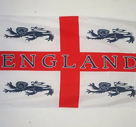 AZ FLAG Bandiera Inghilterra 4 Leoni 150x90cm - Bandiera Inglese - Croce di San Giorgio 90...