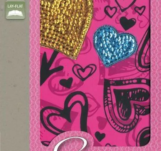 Holy Bible: New International Version, Hot Pink, Hearts, Padded, Sequin Bible