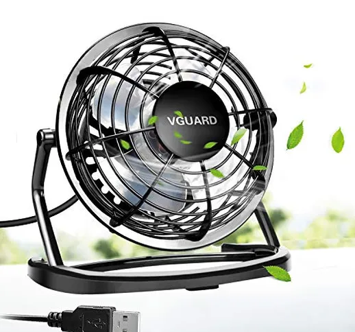 VGUARD Mini Ventilatore USB, 4 Pollici Portatile 360° Girevole Ventilatore da Tavolo Silen...