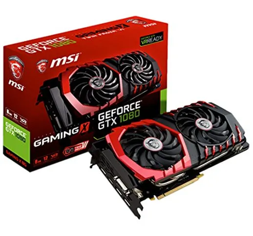 MSI GeForce GTX 1080 GAMING X 8G Scheda Grafica PCIe 3.0, 8 GB, GDDR5X, Frequenza 256bit