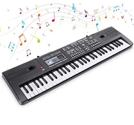 Digitale Piano,Tastiera Elettronica 61 Tasti,Pianoforte Tastiera Portatile, Tastiera Keybo...