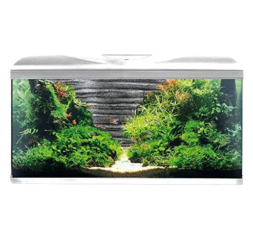 Amtra System 80 LED White Sfondo 3D Roccia/Acquario Completo di Illuminazione LED, Filtro...