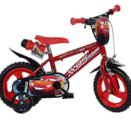 Dino Bikes 412UL-CS3 Cars 3 12" Bike, Bici Unisex-Adulto, Rosso, 77 cm × 16.2 cm × 41.2 cm