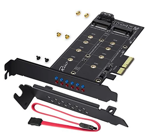 Rivo Dual M.2 SATA III e M2 NVME a PCIe 3.0 X4 scheda adattatore – Aggiungere dispositivi...