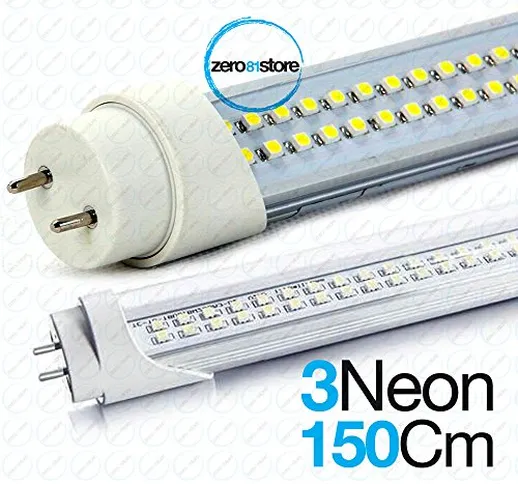 081 Store - 3 NEON LED 150 CM LUCE BIANCA TUBO PLAFONIERA LED RISPARMIO ENERGETICO SMD 150...