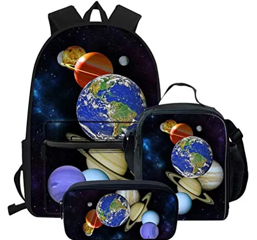 chaqlin Bambini Bambini Zaino Universo Galaxy Pianeti Design Borse Da Scuola Donne Viaggio...