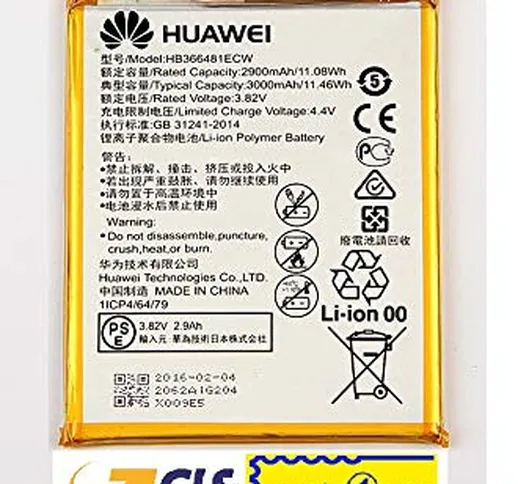 Batteria Di Ricambio Originale Huawei P8 Lite 2017/ P9/ P9 Lite/p10 Lite Mod.hb366481ecw 3...