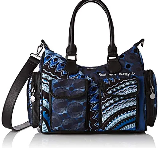 Desigual Bag Rep Frien, Borsa a Cartella Donna, Blu (Blue Indigo), 15.5x25.5x32 cm (B x H...