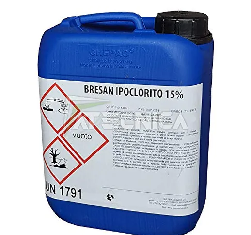 Chimica D'agostino kg 25 Ipoclorito di Sodio 14/15% Cloro Liquido Professionale per Piscin...