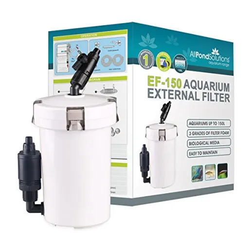 All Pond Solutions Ef-150 Filtro Esterno con massa filtrante per acquario, 150 L, 400 L/H