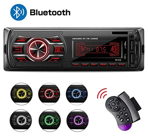 Autoradio Bluetooth, Stereo Auto Bluetooth Ricevitore, QINFOX 1-DIN Auto Lettore MP3, Auto...