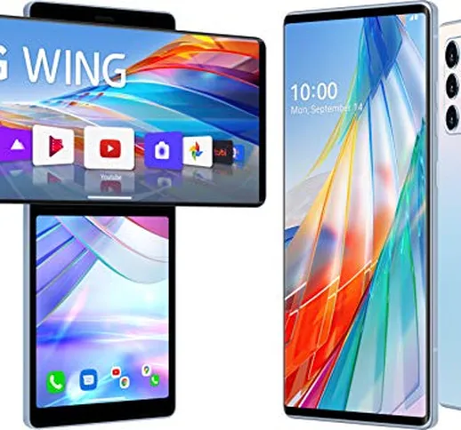 LG WING smartphone 5G con Display OLED 6.8'' ruotabile, schermo secondario 3.9'', Gimbal M...