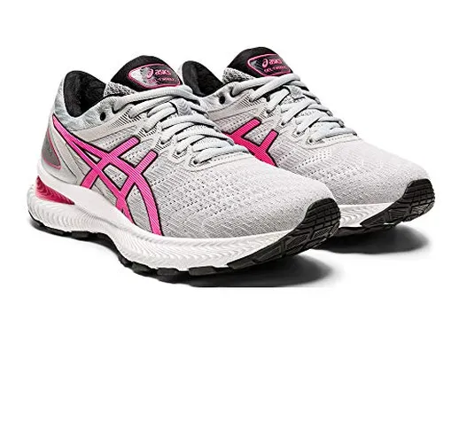 ASICS Gel-Nimbus 22, Scarpe da Corsa Donna, Piedmont Grey/Hot Pink, 41.5 EU