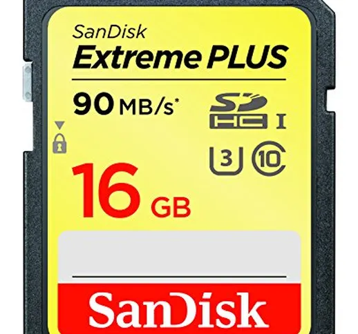 SanDisk Extreme PLUS Scheda di Memoria, SDHC da 16 GB fino a 90 MB/Sec, Classe 10, U3