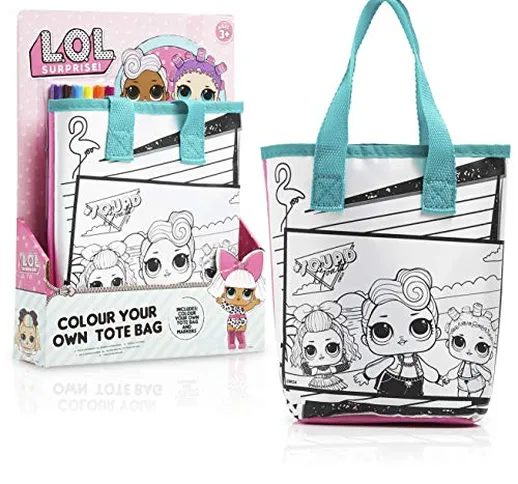 L.O.L. Surprise! Kit Colori Completo per Bambini con Borsetta Bambina da Colorare e 6 Penn...