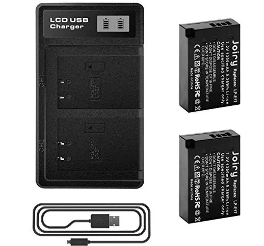 2 X LP-E17 Batteria di Ricambio e LCD Doppio caricatore Compatibile con Canon EOS 77D, EOS...