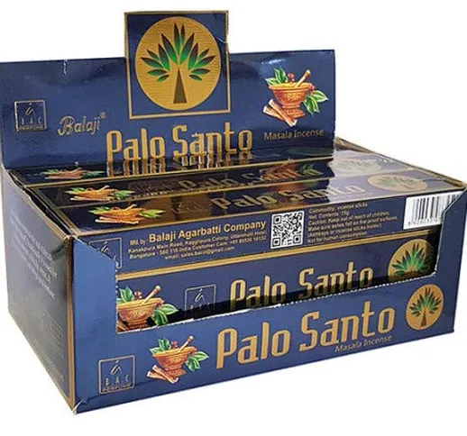 Balaji, Incenso di Palo Santo, 12 x 15 g = 180 g