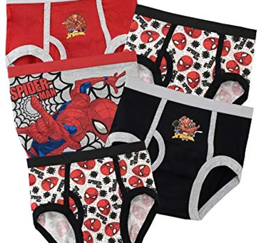 Spiderman Biancheria Intima delle Ragazzi Uomo Ragno Confezione da 5 - Multicolore - 6 a 7...