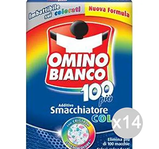 Set 14 OMINO BIANCO Perborato 100 Color Piu'Gr 430/500 Detersivo Lavatrice E Bucato