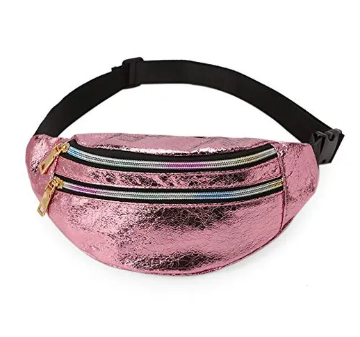 Tasca Tasca da donna Tasca casual Tasca moda Borsa messenger Cintura Uomo Rosa-B