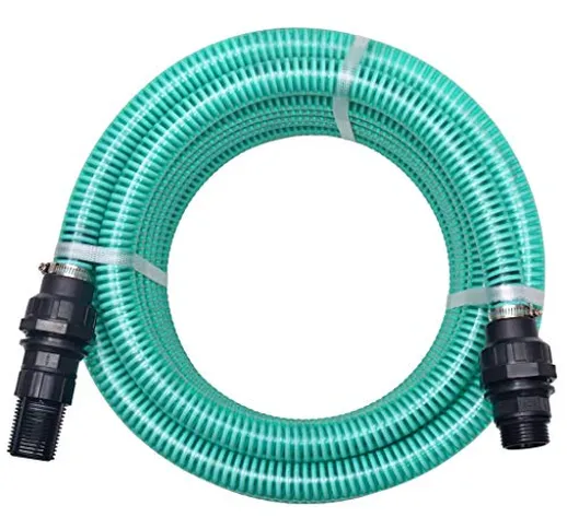 vidaXL Tubo di Aspirazione con Connettori 7 m 22 mm Verde Irrigazione Filtro