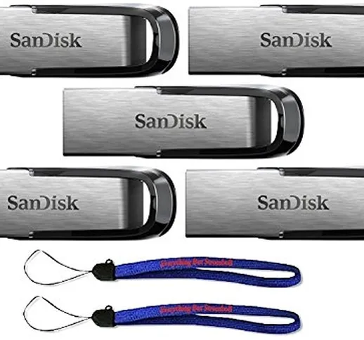 SanDisk Ultra Flair USB (5 pezzi) 3.0 64 GB Flash Drive ad alte prestazioni, azionamento p...