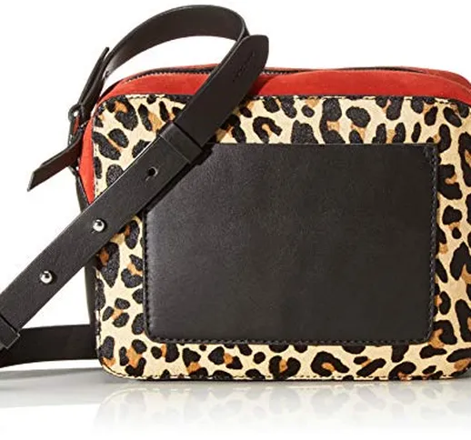 Clarks, Borsa a spalla Donna, Nero (Nero (Leopard Print Leopard Print)), 75x17x23 cm (B x...