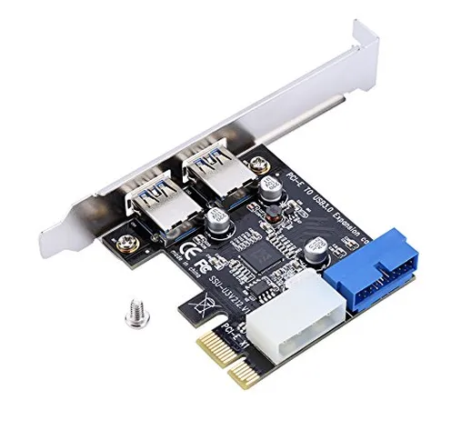 Scheda PCI-E USB, ASHATA PCI-E Adattatore per Scheda di Espansione USB 3.0 con Interfaccia...