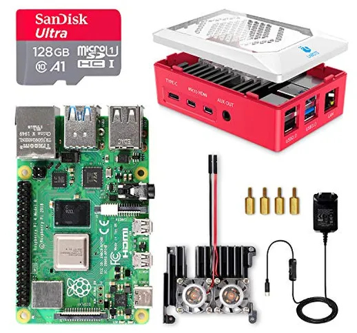 LABISTS Raspberry Pi4 Model B 8GB RAM Starter Kit, RPi Barebone con MicroSD 128GB, Tipo C...