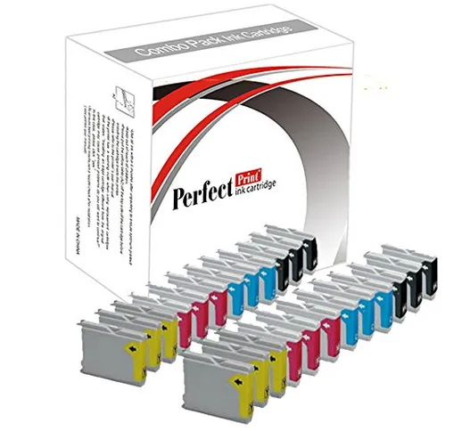 24 cartucce PerfectPrint compatibili con LC-970 per Brother DCP 130C, 135C, 150C, 153C, 15...