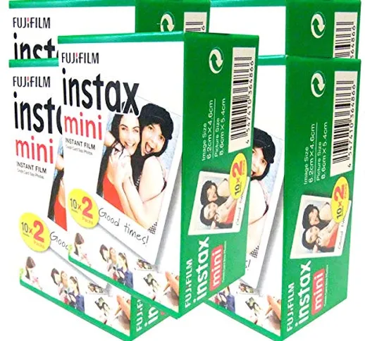 100 Fuji Instax Mini film per Instax Mini 7s, 7 (5 confezioni da 20, 90, 50, 25, 8)
