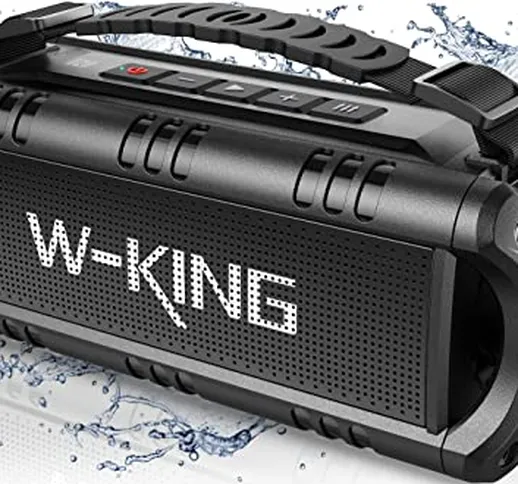 W-KING Cassa Bluetooth Potente, 30W Altoparlante Speaker Portatile 24 Ore di Riproduzione,...