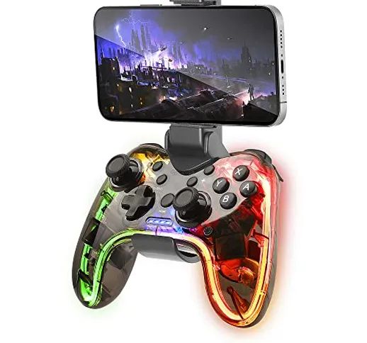 Mars Gaming MGP-BT, Controller Bluetooth 5.0, RGB Neon, Adattatore Smartphone, Giroscopio...