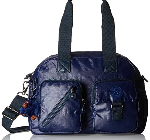 Kipling Defea - Borse a secchiello Donna, Blau (Lacquer Indigo), 33x24.5x0.1 cm (B x H T)