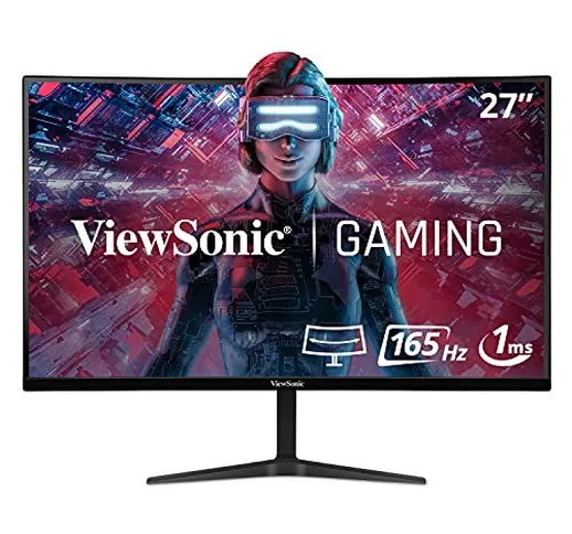 ViewSonic VX2718-2KPC-MHD - 27" QHD VA curve frameless gaming monitor, 165Hz, 1ms MPRT, 2...
