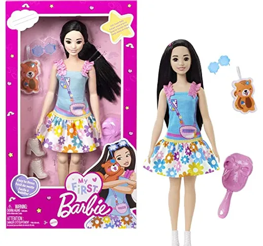 Barbie - La Mia Prima Barbie, Giocattolo per Bambini 3+ Anni, Bambola alta 34 cm con Busto...