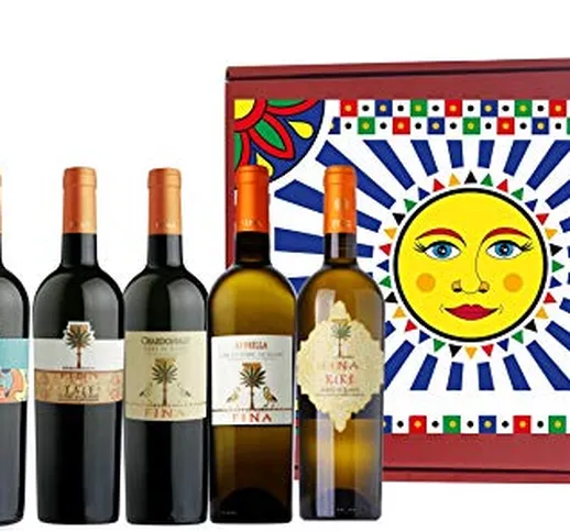 Sicilia Bedda - Cantine Fina - Elegante Box 6 Bottiglie di Vino Bianco - Kikè/Taif/Kebrill...