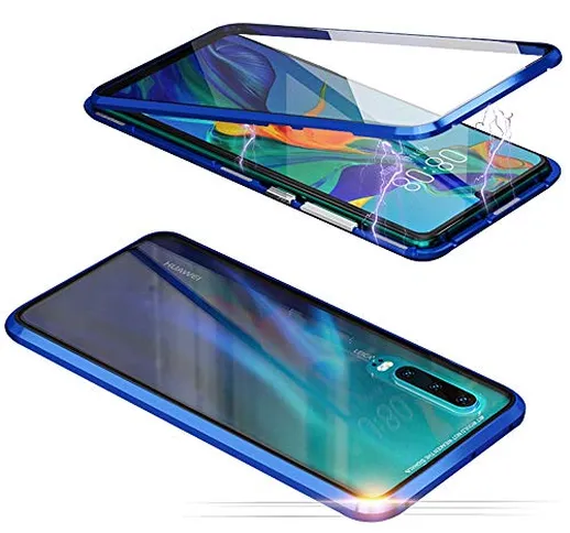 Jonwelsy Cover per Huawei P30 PRO, Adsorbimento Magnetico Paraurti in Metallo con 360 Grad...