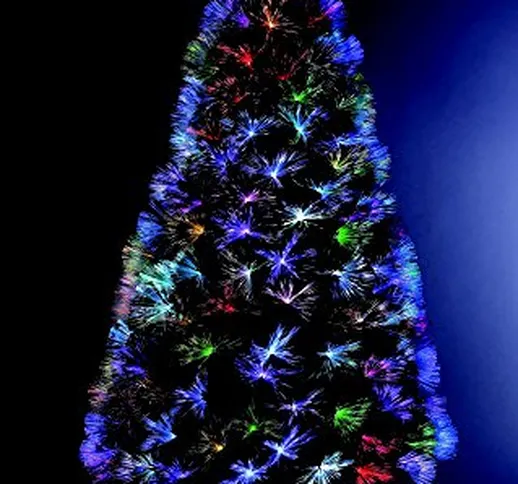 Albero di Natale in fibra ottica + 136 cristalli di ghiaccio + 8 giochi di luce - Altezza...