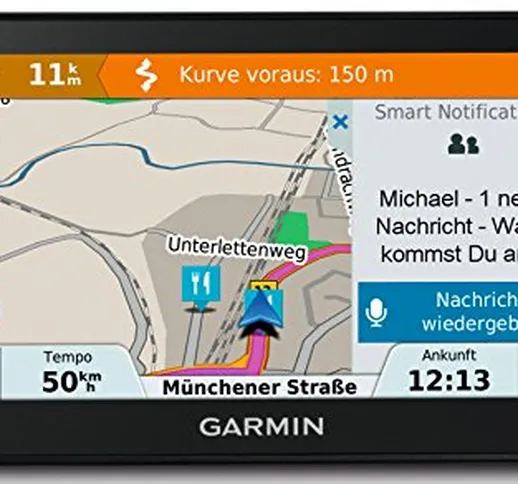Garmin Drivesmart 51 CE LMT-D Navigatore 5" Smart, Mappa Italia Europa Centrale, Aggiornam...